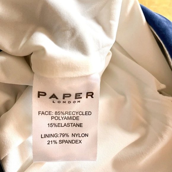 Paper London Cori One Piece Swimsuit Large NWT White Blue Size M - Picture 5 of 9